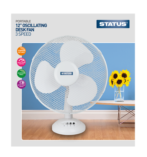 Status 12" High Quality Desk Fan  Radford Vac Centre 