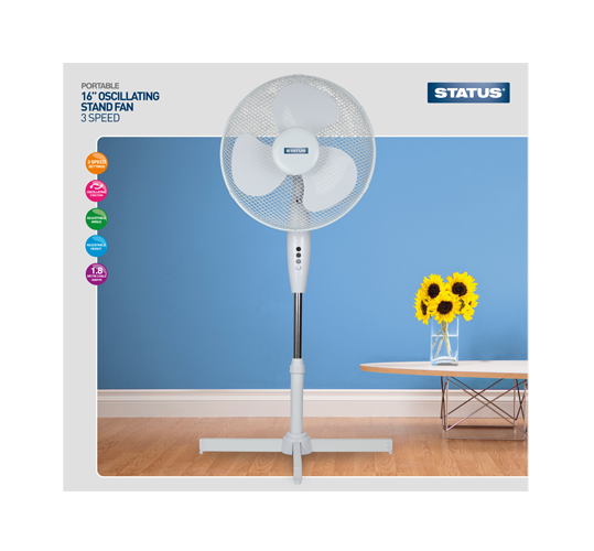 Status 16" High Quality Stand Fan  Radford Vac Centre 